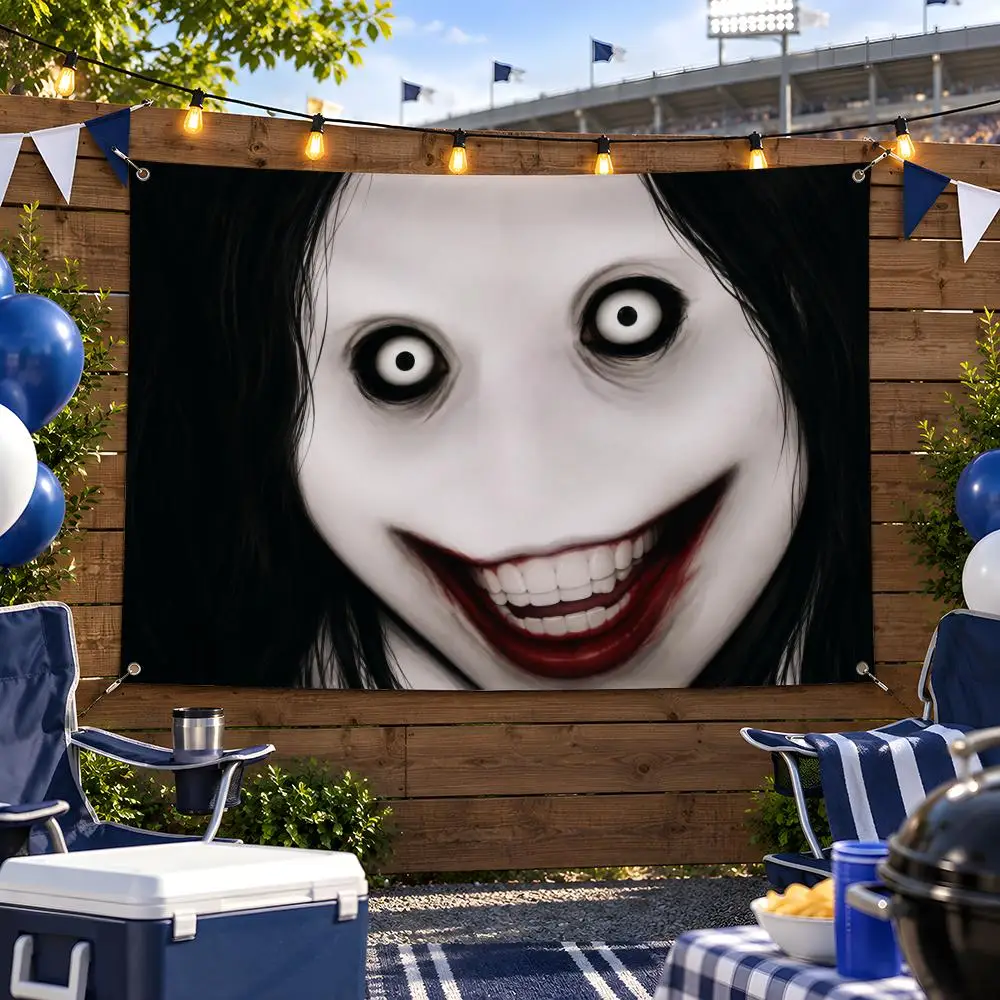 Horror Creepypasta Jeff the Killer Flags Fan Flag Banner Outdoor Garden Lawn Yard Patio Camping Party Wall Decor Gift