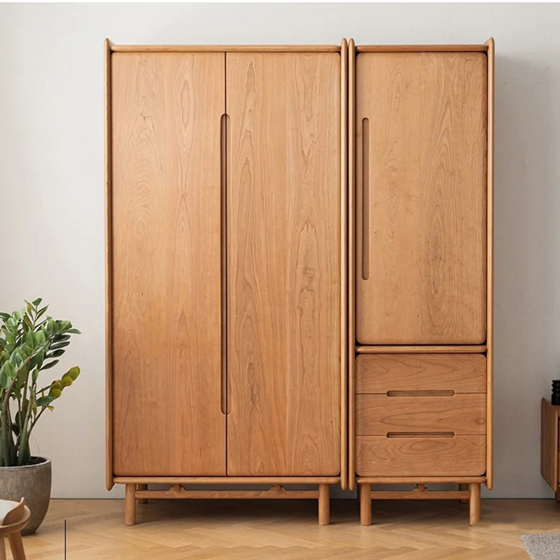 Nordic Rail Top Wardrobes Closet Wooden Hall Drawers Lounges Adult Wardrobes Closet Space Saving Guarda Roupas Furniture Home