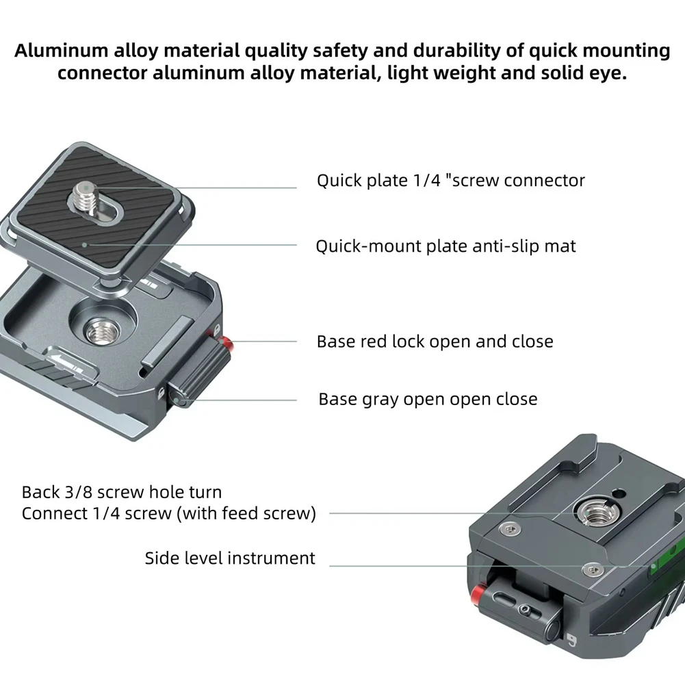

All-Metal Camera Arca Quick Release Kit for Stabilizer Tripod Head Slide Rail Quick Mount Buckle Base [To&On-e]