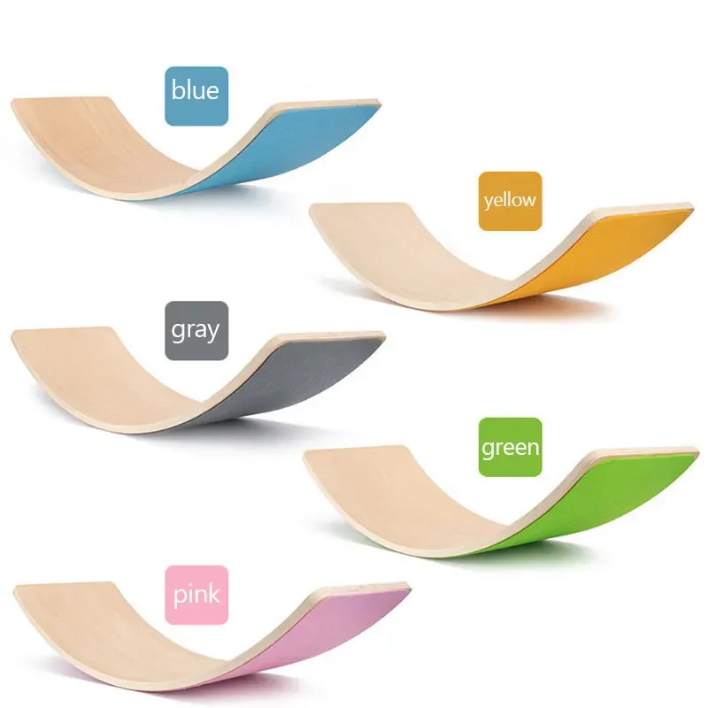 Balance Seesaw Multi-color Grey Color Wooden Balance Board With Marble Kids Seesaw Wood Foot Balance Wobble Board Fitness Game
