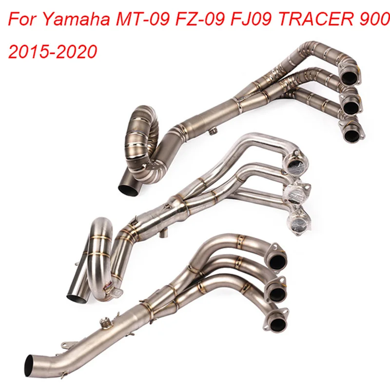 MT09 For Yamaha MT-09 FZ-09 FJ09 TRACER 900 51mm 2015-2020 Motorcycle Exhaust Escape Moto Systems Slip On Front Link Pipe Elbow