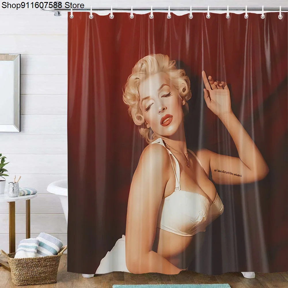 Marilyn Monroe zasłona prysznicowa wodoodporna kurtyna łazienkowa tkaniny zestawy prysznicowe Drop Shipping 1pc niestandardowe