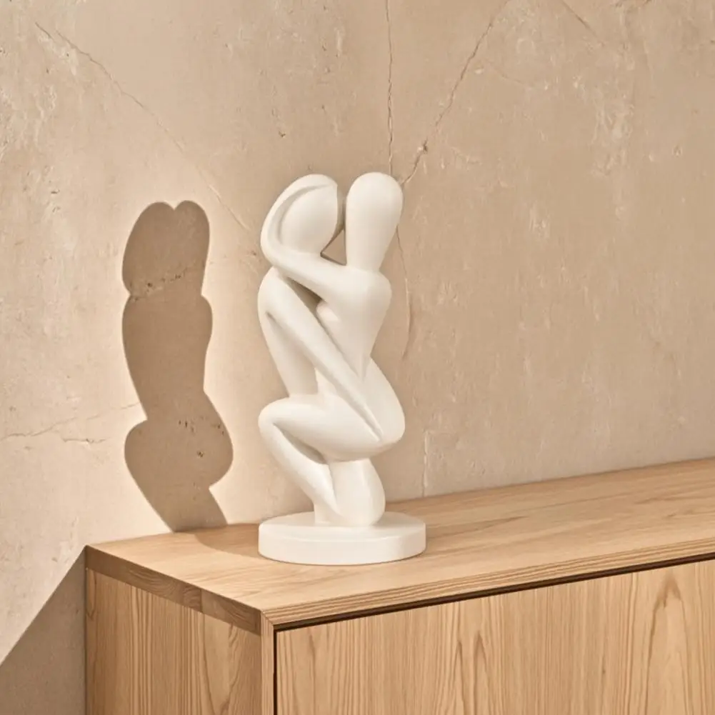 3d Printed Ornaments 3d Molding Art 3d Printed Hugging Couple Sculpture Abstract Embrace Figurine with Smooth Curves Modern Art