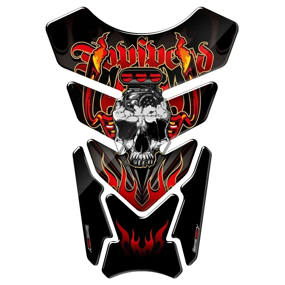 Universal 3D Motorcycle Tank Pad Gel Protector Sticker Death Grim Reaper Skull Tankpad