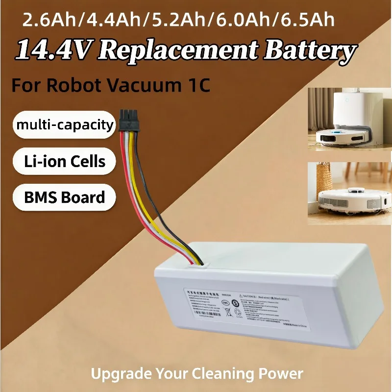 14.4V Multi‑Option  2.6Ah/4.4Ah/5.2Ah/6.0Ah/6.5AhSpare Battery Suitable For Sweeping Robots Vacuum Cleaner Replacement Parts