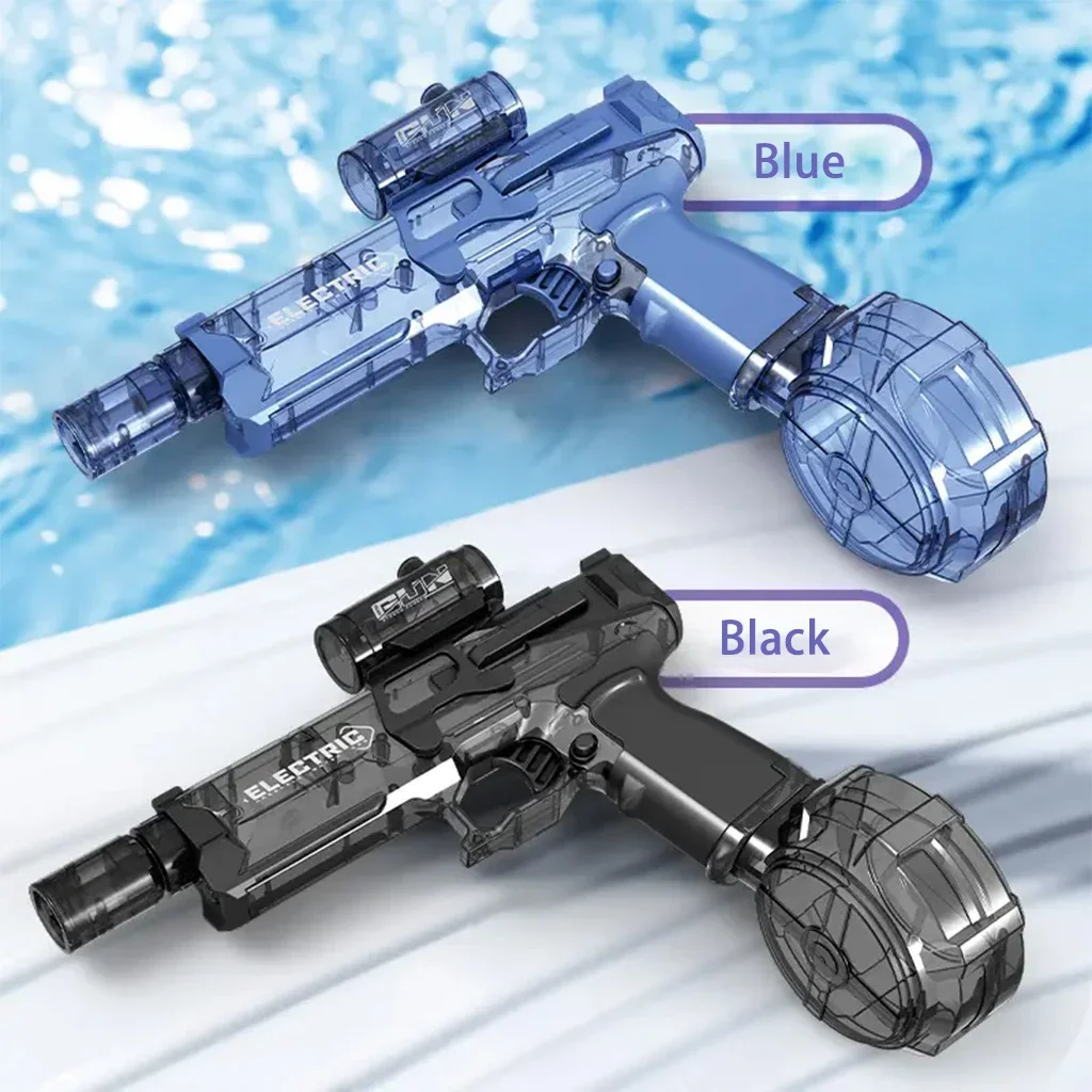 Summer New Water Gun Fully Automatic Continuous Electric Water Gun Simulated Flame Sensor Light Large Capacity Pool Tools