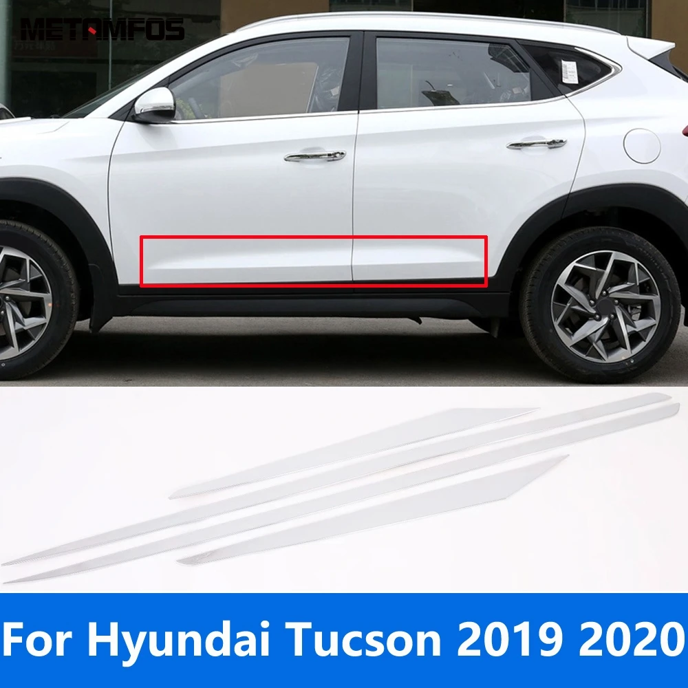 For Hyundai Tucson 2019 2020 Chrome Door Side Line Strip Body Skirt Molding Trim Sticker Bezel Exterior Accessories Car Styling