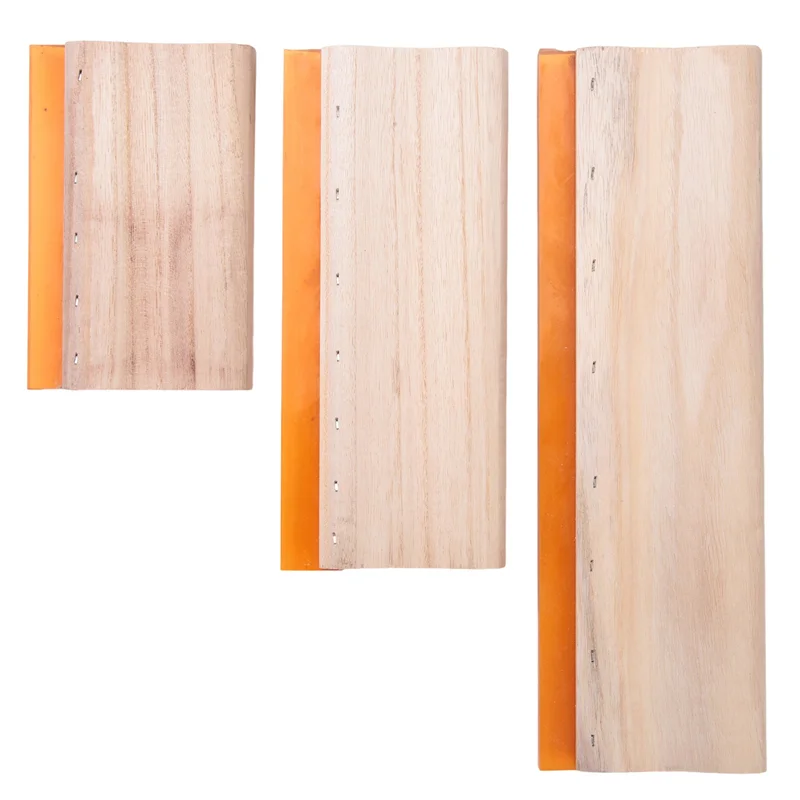 YWDZ-3 Pcs Silk Screen Printing Squeegee Ink Scaper Scratch Board Tools 16Cm 24Cm 33Cm