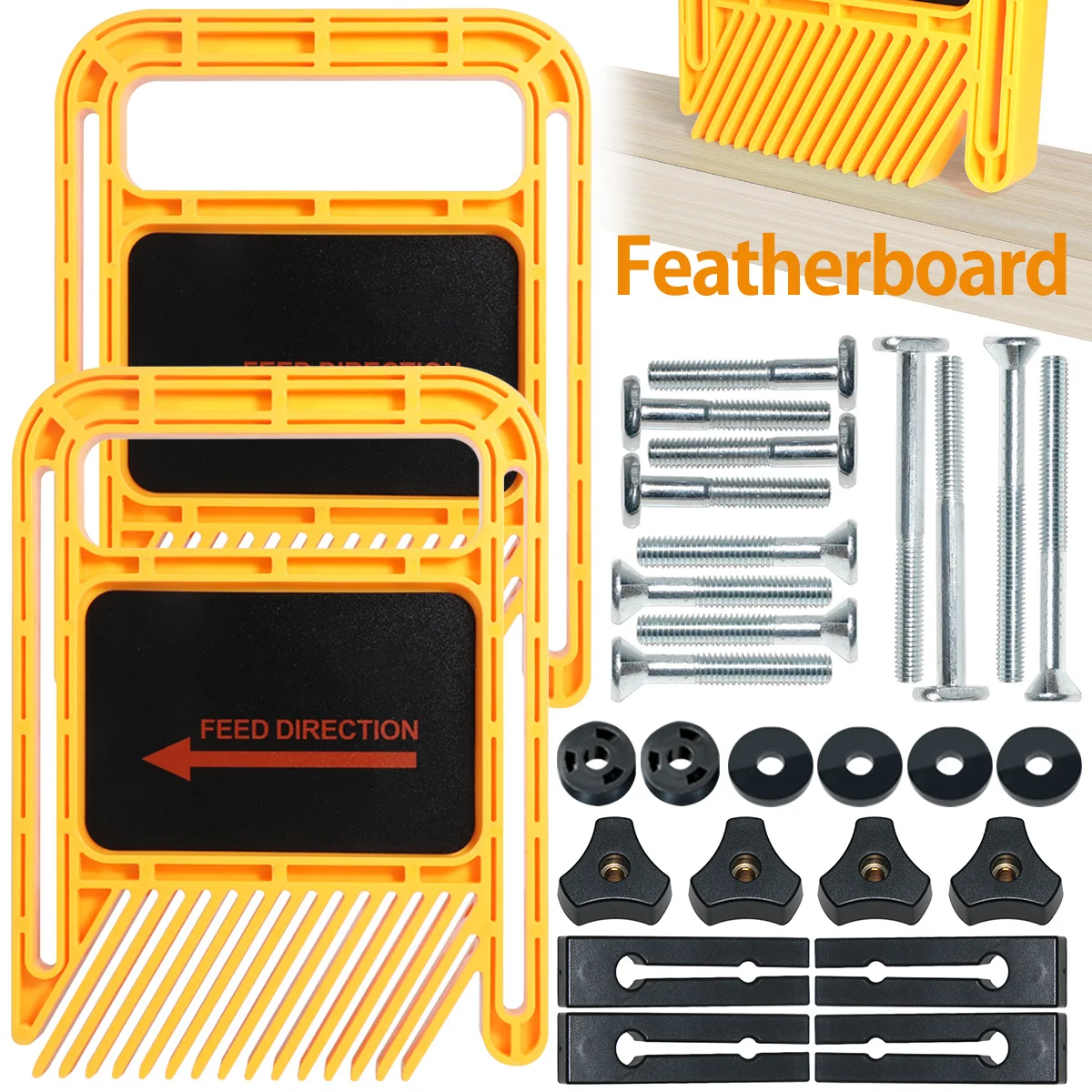 

Feather Loc Board Non-slip Vertical Featherboard High Accuracy Saw Table Fence Gauge Miter Slot Woodworking Auxiliary Tool Kit