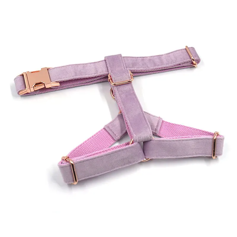 Personalized Dog Harness Collar Name Customized Velvet Collar Bow Leash for Small Medium Large Dogs Poop Bag Dispenser Pouch