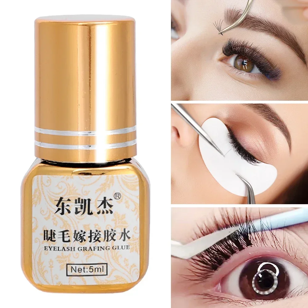 5ml Eyelashes Extension Glue Long Lasting Grafting Lashes Glue Quick Drying Adhesive Black White No Irritant Eyelash Glue Makeup