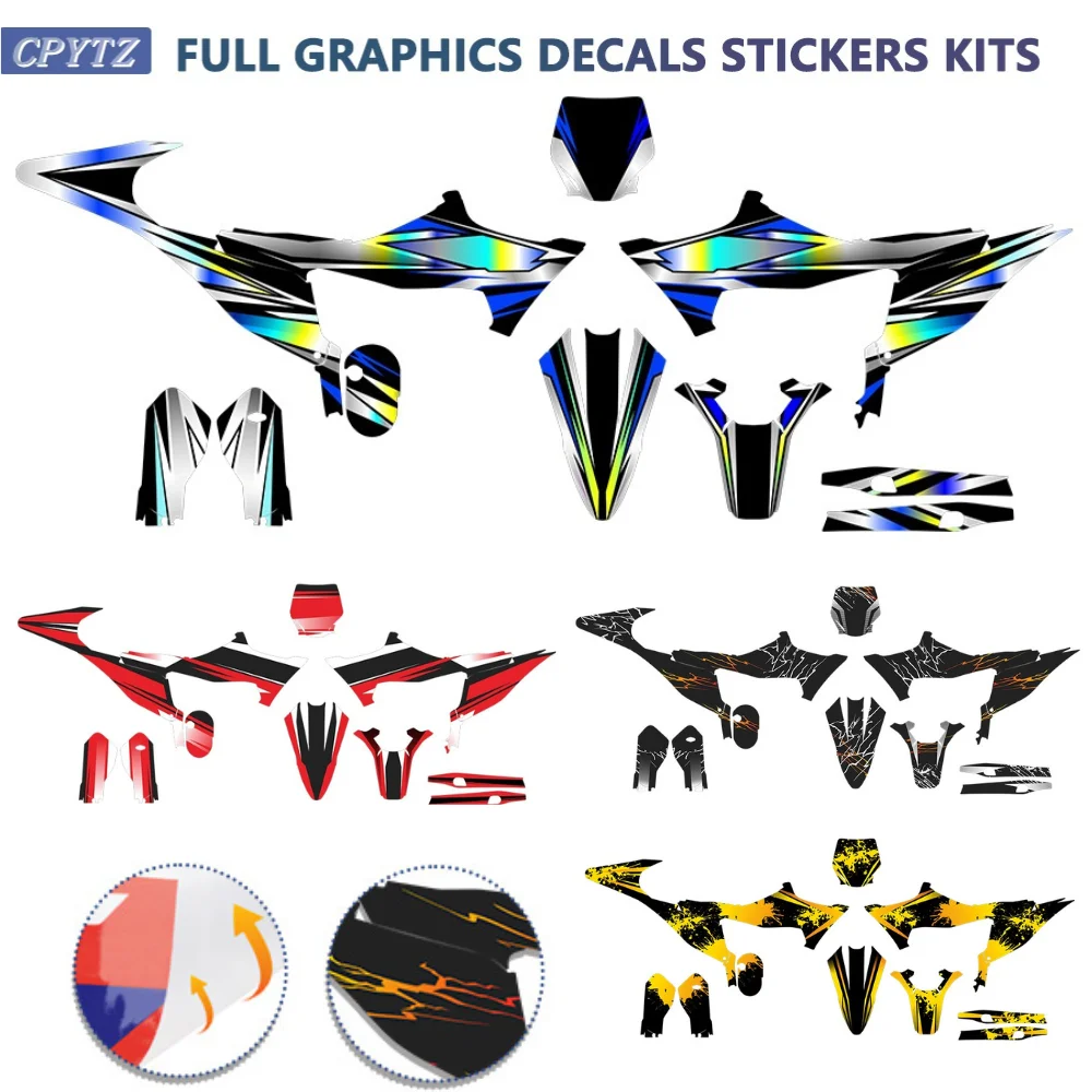 Motorcycle Full Graphics Backgrounds Decal Sticker Kit Fit For Stark Future Varg 2022 2023 2024 Custom Decoration Number Name