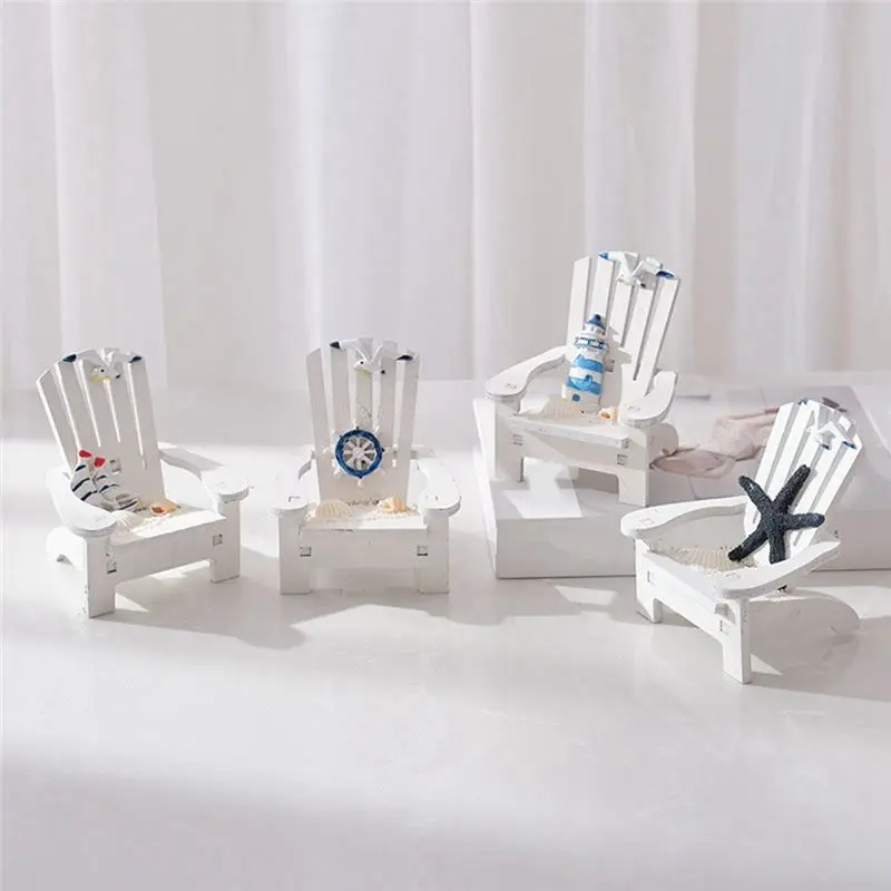AS94-4 PCS Mini Beach Chair Mediterranean Beach Chair Home Decoration Table Art Ornament Decoration