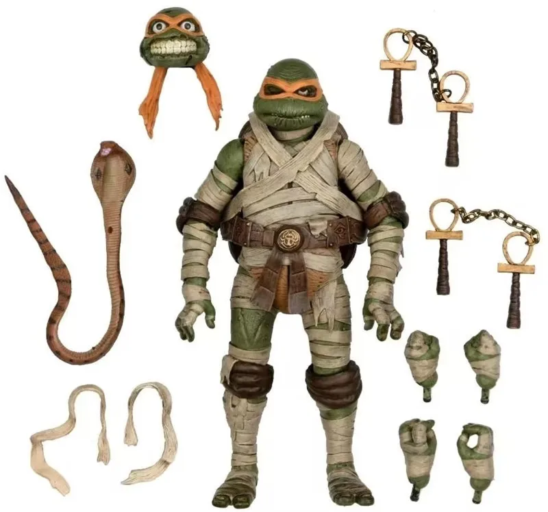 NECA Figure The Last Ranger Turtle Action Figure Mummy Cos Michelangelo Raphael Armored Turtle Edition Master Model Toy