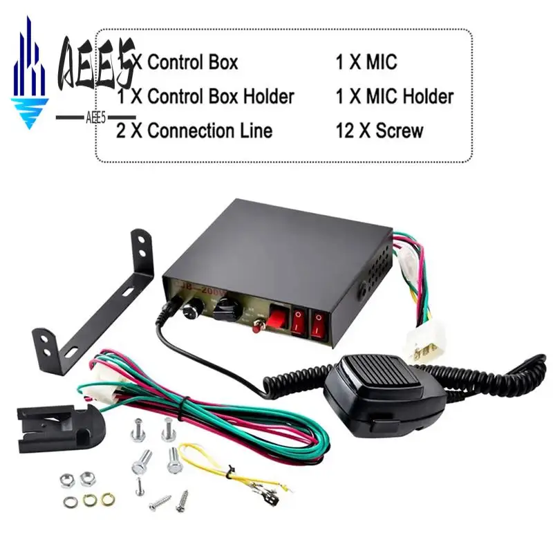 

AEE5-Police Siren For Car Loudspeaker Megaphone Electronic 12V 200W Warning Speaker Truck Car Police Emergency Alarm