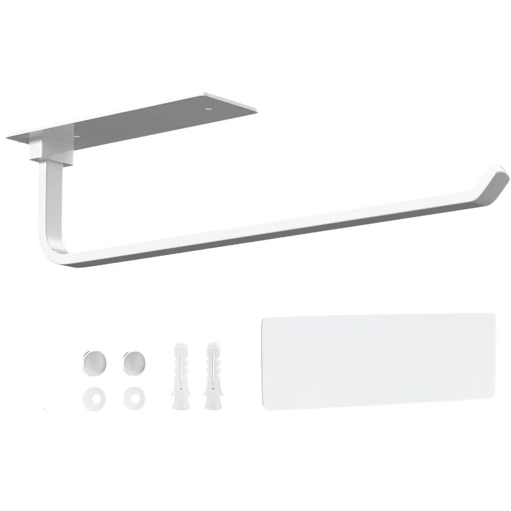 

Under Cabinet Paper Towel Holder Self-Adhesive/Drilling Mount Reusable Kitchen Roll Dispenser Large load-bearing Space Saving