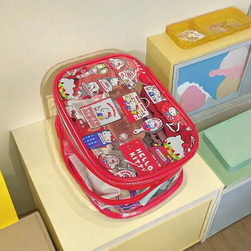 Borsa cosmetica Sanrio Kawaii Hello Kitty Cartoon Cute Portable Travel Large Capacity Waterproof Wash Travel organizer Toys Girls