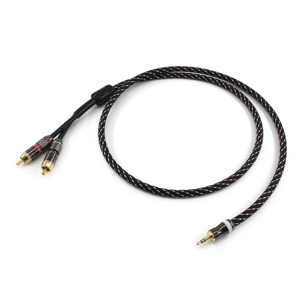 Canare L-4E6S hifi 3,5mm a 2RCA adaptador auxiliar de Audio estéreo 3,5mm Cable divisor AUX RCA Y Cable para altavoces de teléfono inteligente