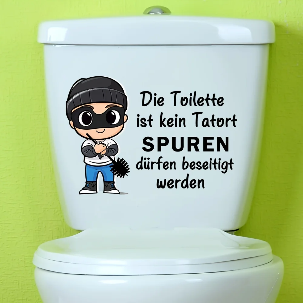 A German toilet seat sticker with the words' Toilet is not a crime scene 'is a removable self-adhesive home art decoration with