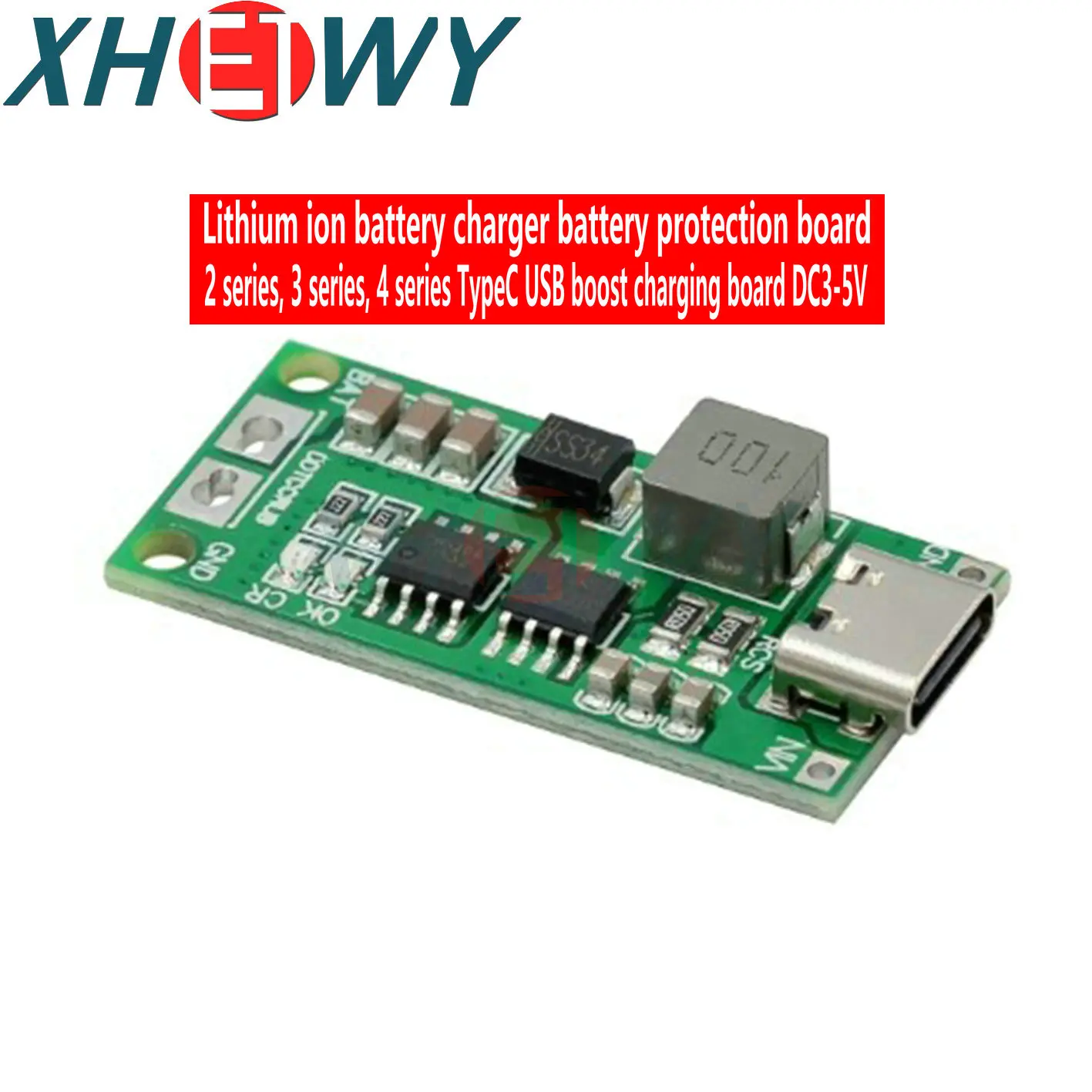 เครื่องชาร์จแบตเตอรี่ Li-ion 2S 3S 4S DC3-5V บอร์ดป้องกันแบตเตอรี่ Type-C