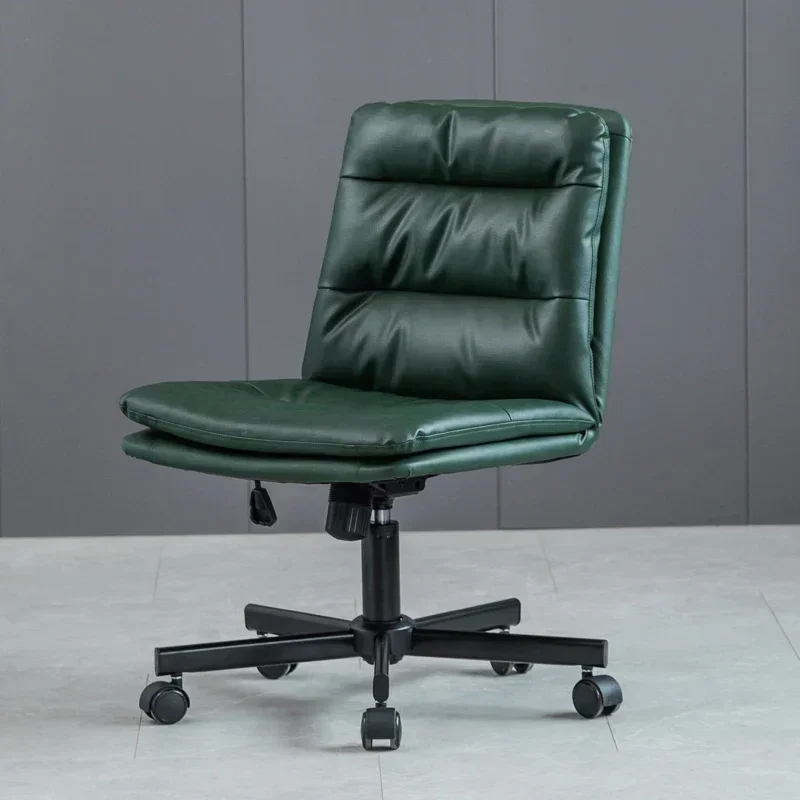 Nyaman Kursi Kantor mewah santai elastis kulit peregangan bingkai logam kaki kamar tidur Organizer furnitur Silla