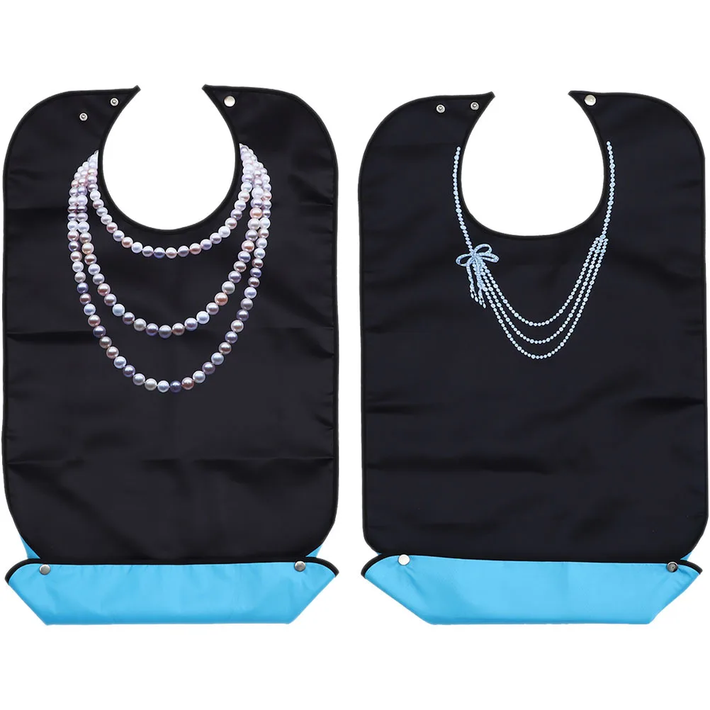 

2Pcs Senior Eating Bib Adjustable Snap Buckle Adult Bib Reusable Clothes Protector for Elderly Parents Care Gift Idea
