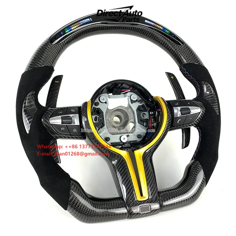 2012-2024 for F10 F11  F20 F21 F22 F34 F32 F30 F87 F80 LED Customized Alcantara Carbon Fiber Steering Wheel Car Interior