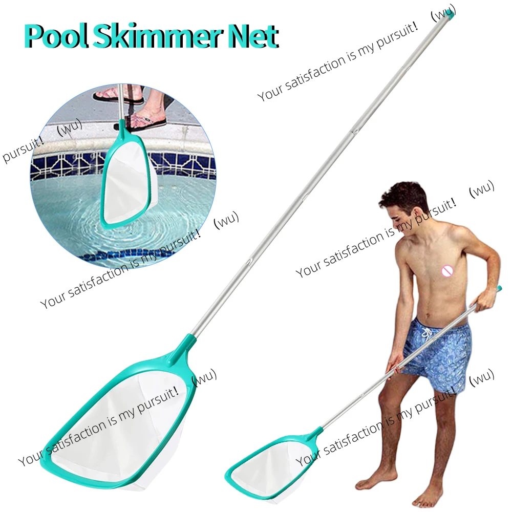 Pool Skimmer Net Swimming Pool Skimmer Net with Telescopic Pole Removal Leaf Rake Mesh Pool Ponds Cleaning Debris Tools