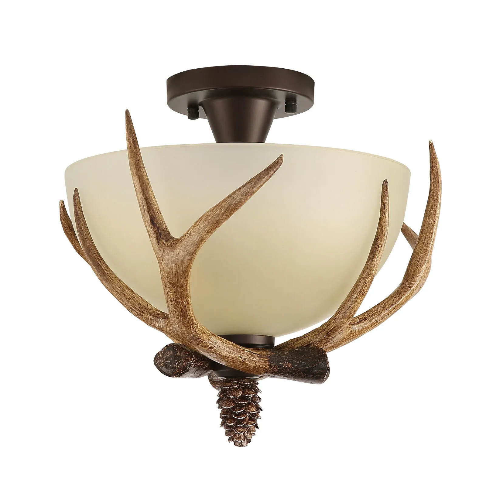 قلادة قرن الوعل البرونزية الرجعية مادة الحديد والراتنج الخفيفة، تقنية طلاء الخبز للاستخدام المنزلي المتين مع مظهر أنيق #5