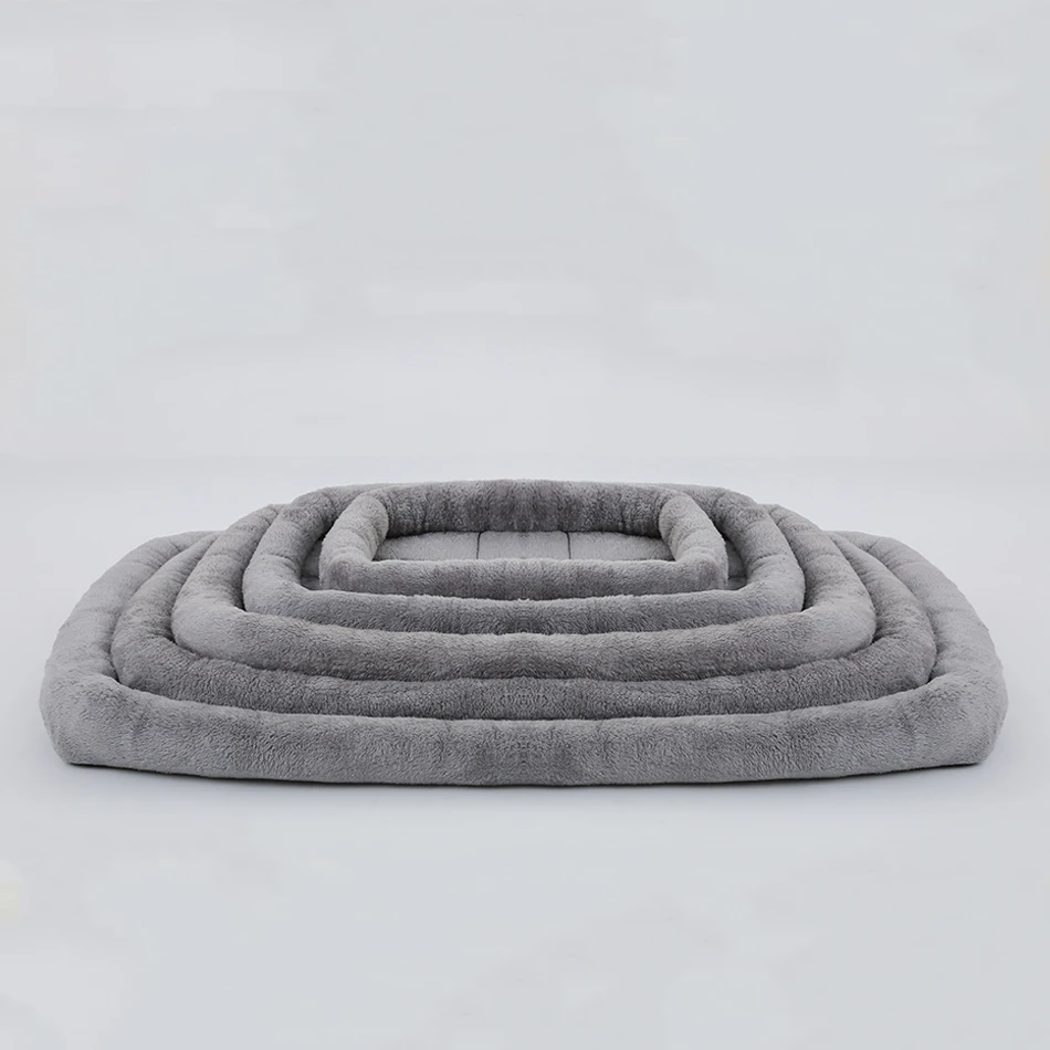 Cama para o cão gato filhote de cachorro macio pelúcia quadrado tapete de cama para animais de estimação suprimentos acessórios canil cão almofada