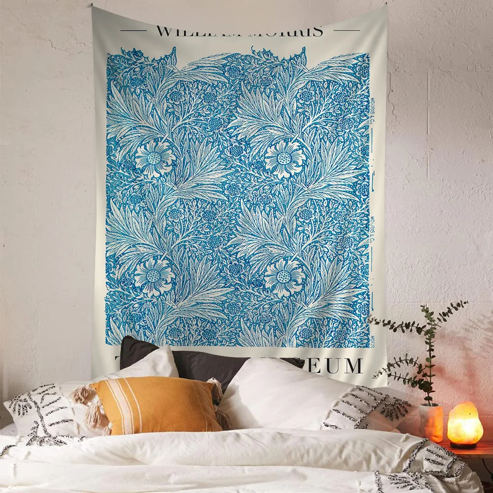 William Morris Art Colorful Tapestry Wall Hanging Hippie Flower Wall Carpets Dorm Decor Japanese Tapestry