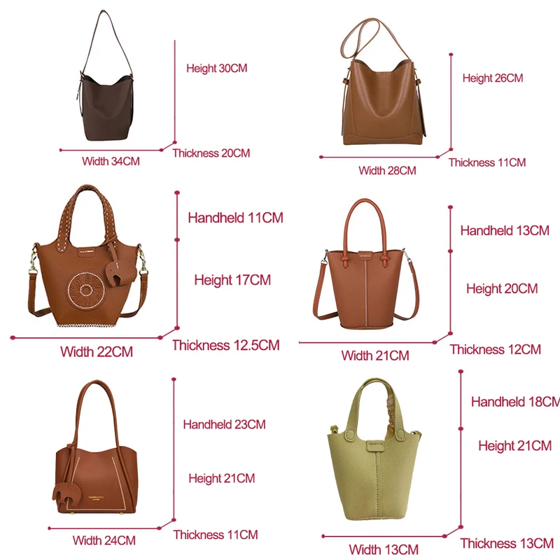 Large Capacity PU Bucket Bag With Shoulder Strap Handmade Diy Bag Kit Set Bottom Material Homemade Hand Sewing Gift