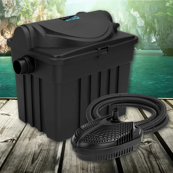 BOYU Fish Pond Filter Bucket Box Outdoor Koi Pond Filter External Equipment Pool Water Circulation Purification System