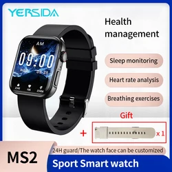 YERSIDA-Reloj de pulsera inteligente MS2 para hombre y mujer, accesorio de pulsera resistente al agua con pantalla táctil de 1,91 pulgadas, Bluetooth, llamadas y seguimiento de actividad física