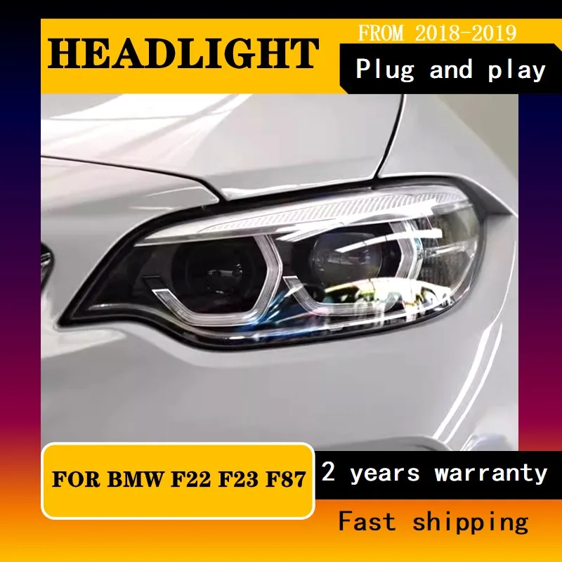 

Car Styling for Head Lamp for BMW F22 M2C LED Headlight 2014-2019 Headlights M2 F23 F87 DRL Turn Signal High Beam Angel Eye