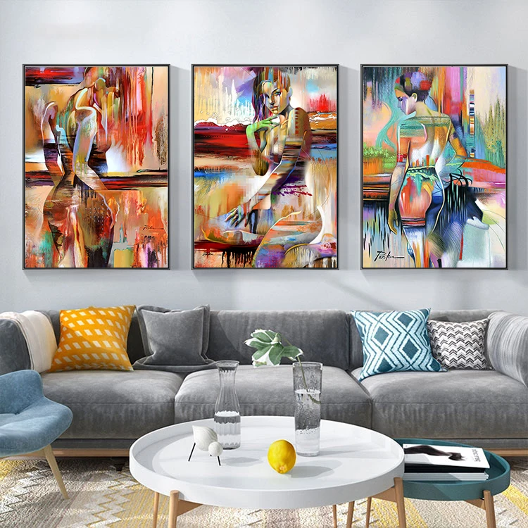 Abstract Sexy Nude Woman Body Poster Canvas Painting Colorful Sexual Wall Art Picture For Modern Bedroom Home Decor Cuadros