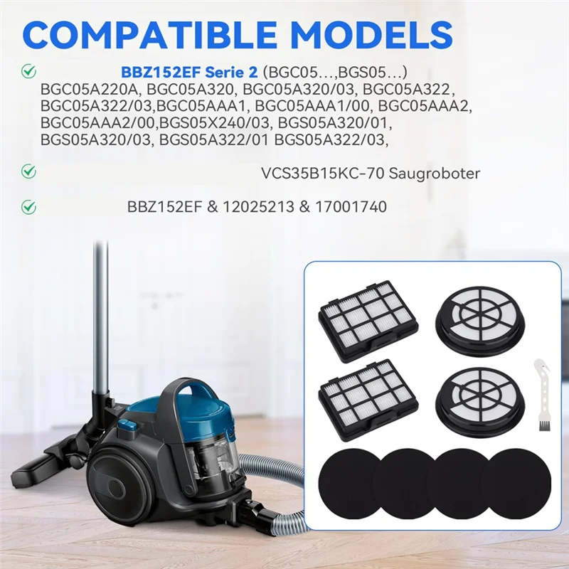 

TFTP-For Series 2 Vacuum Cleaner BGC05A220A,BGC05A320,BGS05AAA2/01,BGS05A220/02 Hepa Filter Motor Protection Filter