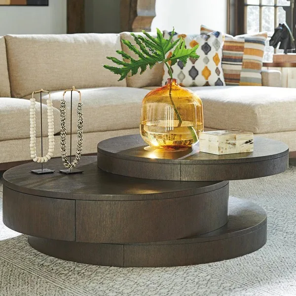 Bronze stainless steel coffee table living room household small apartment glass edge table combination