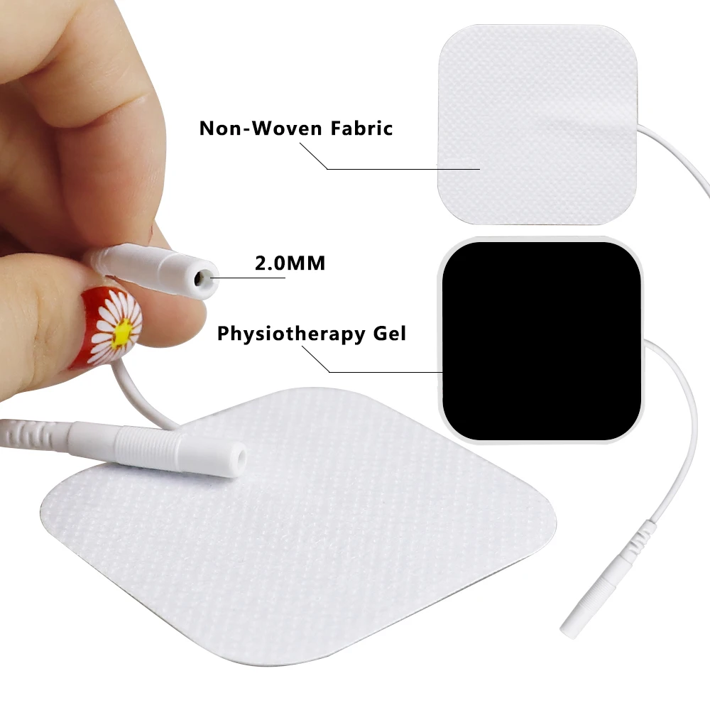 10PCS Electrode Pads Replacement for TENS Unit Therapy Machine Muscle Stimulator Massager Pads Patch Health Care 2mm Plug