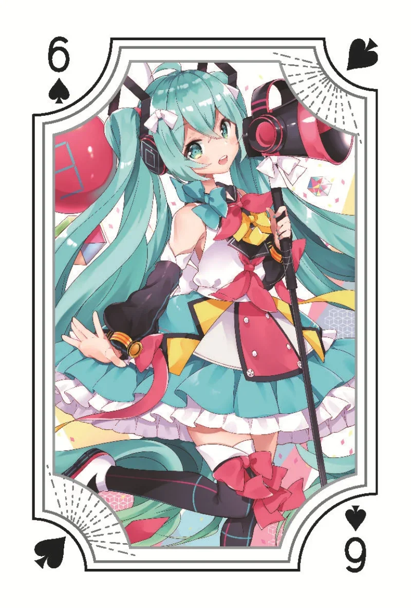 Cartas LOMO de póker de Anime Hatsune Miku, cartas de juego de escritorio, cantante Virtual, colección de imágenes lindas, regalo para fanáticos de la princesa, 54 hojas