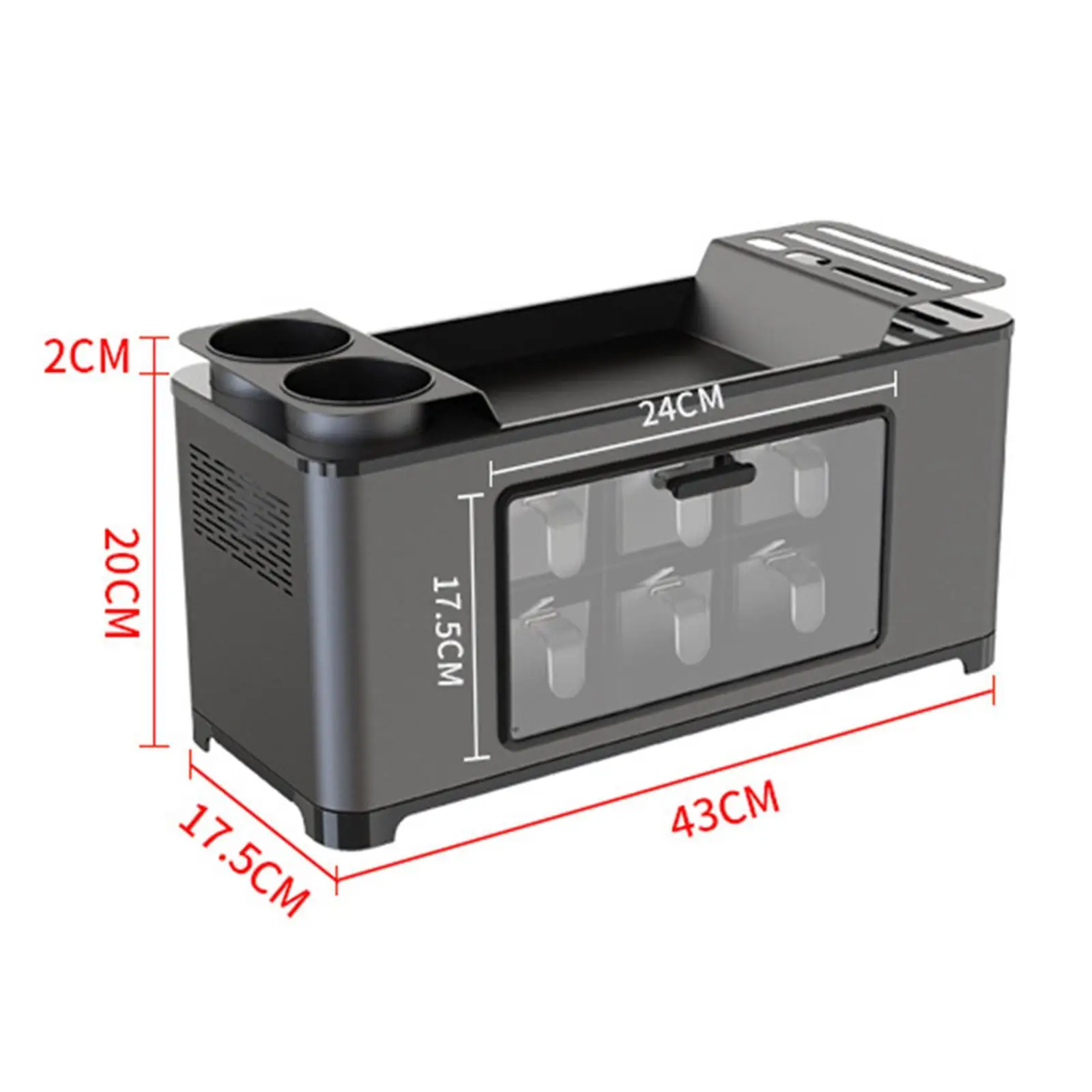 Seasoning Box 6 Condiment Slot Standing Holder Storage for Cafe Table Pantry