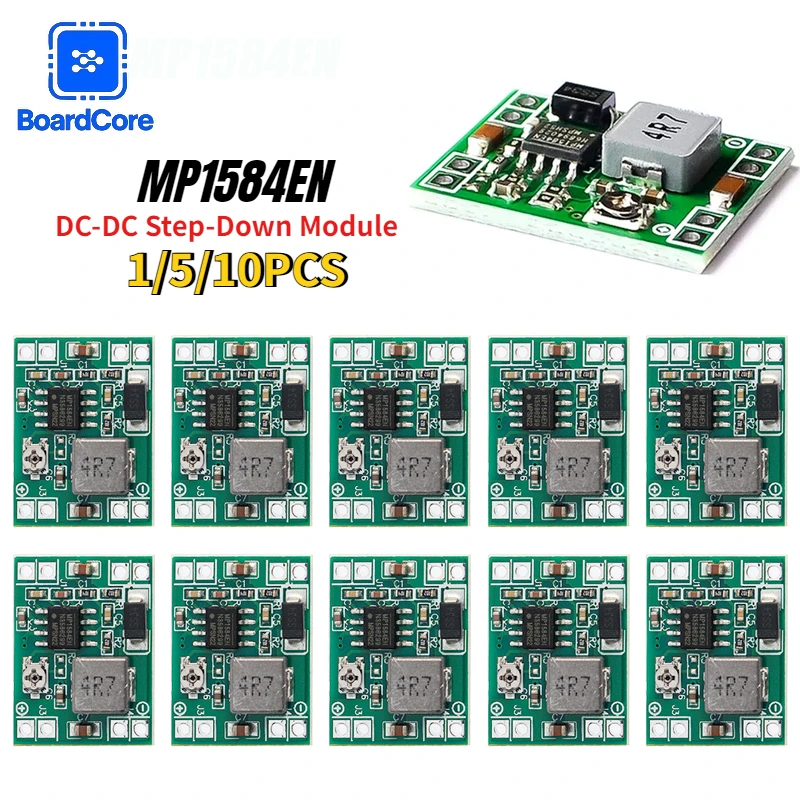 1-10pcs MP1584EN DC-DC Buck Converter 3A Adjustable Module 4.5-28V to 0.8-20V Step-Down Power Supply for Arduino Replace LM2596
