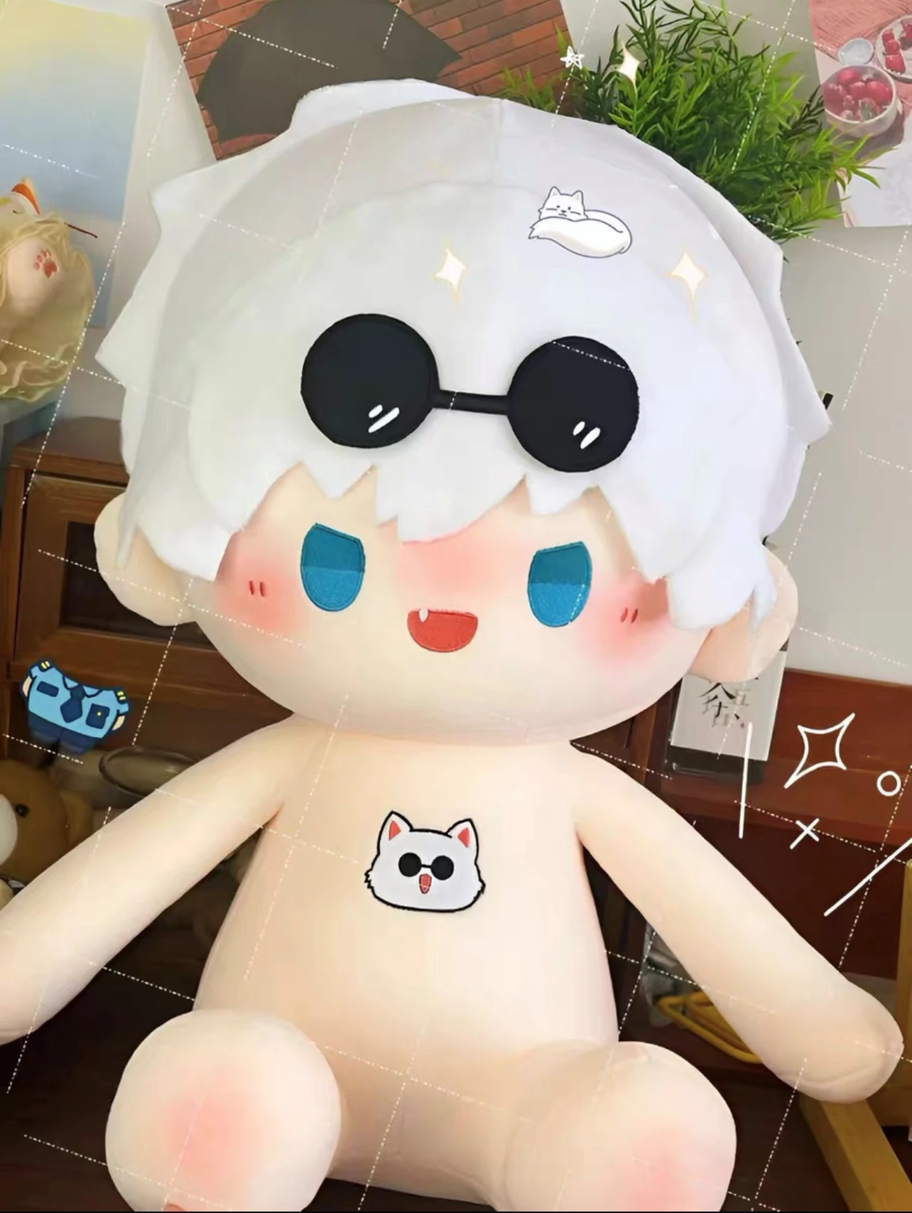 Jujutsu Kaisen	Satoru Gojo Cosplay 40cm Cute Cartoon Anime Cotton Doll Furry Naked Baby Delicacy Delicate Maumet Puppet Ambitus