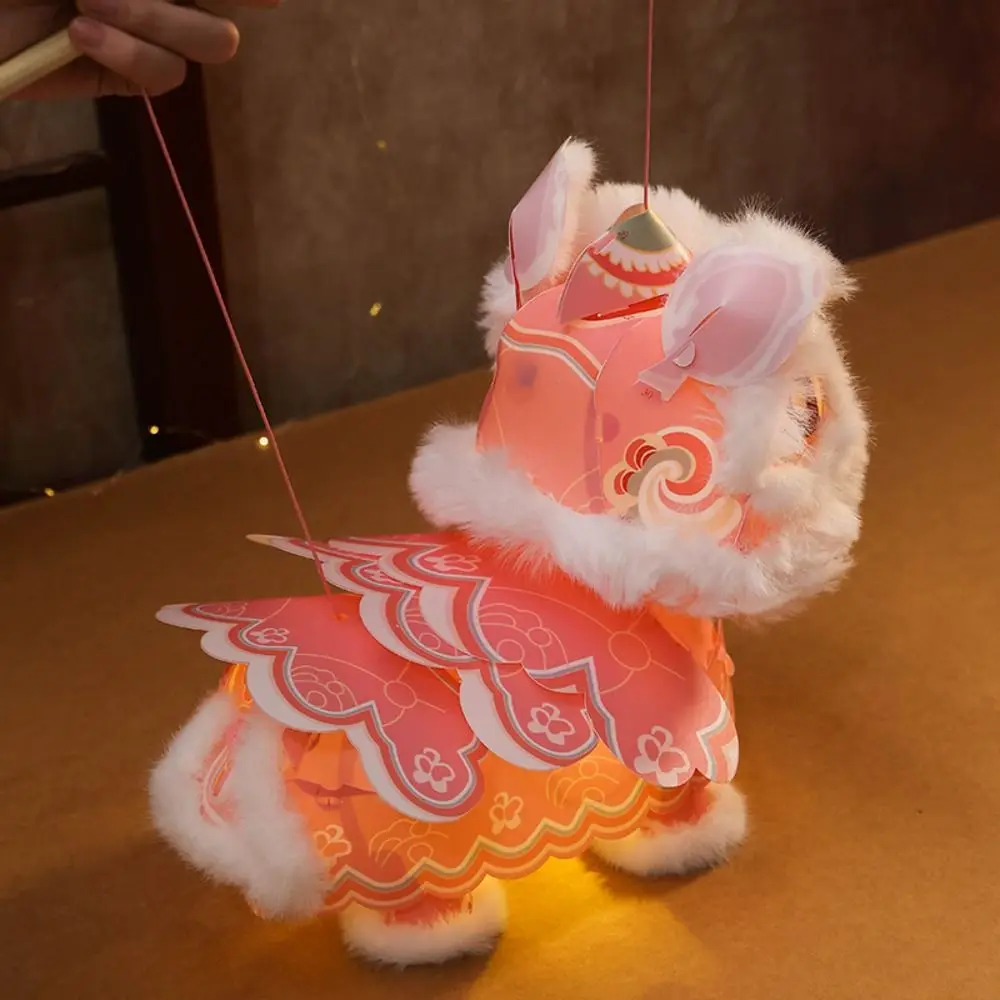 Handmade Lion Dance Lantern Chinese Style Traditional DIY Material Package Portable Year of The Horse New Year Lantern Craft