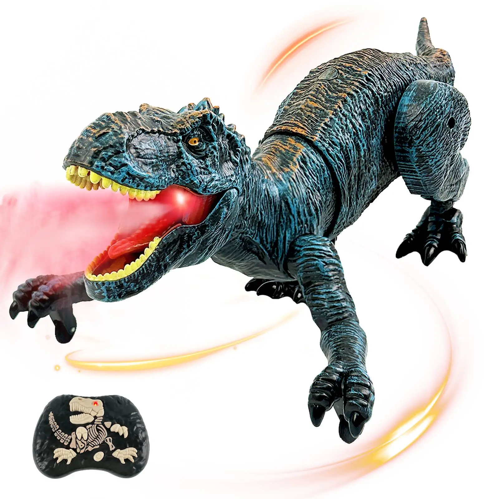 RC Dinosaurier Spielzeug für Jungen und Mädchen realistische T-Rex RC Walking Dino mit Brüllen, Spray, Licht, Touch Sensing mit drei Typen