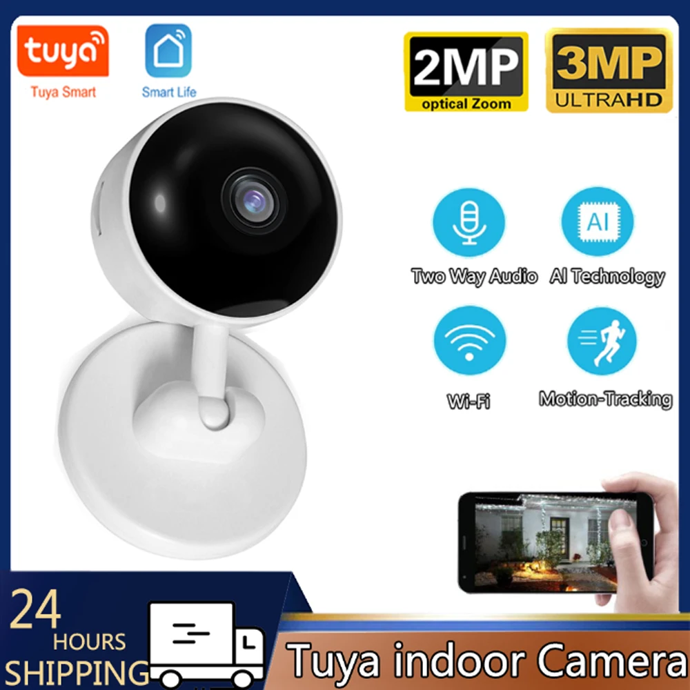 

Tuya WiFi Camera 3MP 2MP Indoor WiFi Wireless Surveillance Audio Cam CCTV Auto Tracking Smart Home Security Baby Monitor Pet Cam