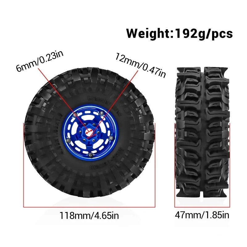 

Колеса и шины 1.9 Beadlock для радиоуправляемых краулеров 1/10 (TRX, Axial TRX4, SCX10 II/III, Redcat Gen 8) – для бездорожья, грязи и камней