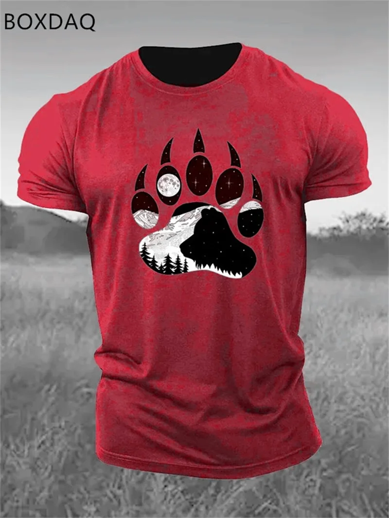 Beest Klauw Zeehond Heren T-Shirts Zomer Korte Mouw 3d Print Gym Sport Tops Losse O-hals Casual Fitness Workout Sportieve Mannelijke T-Shirts