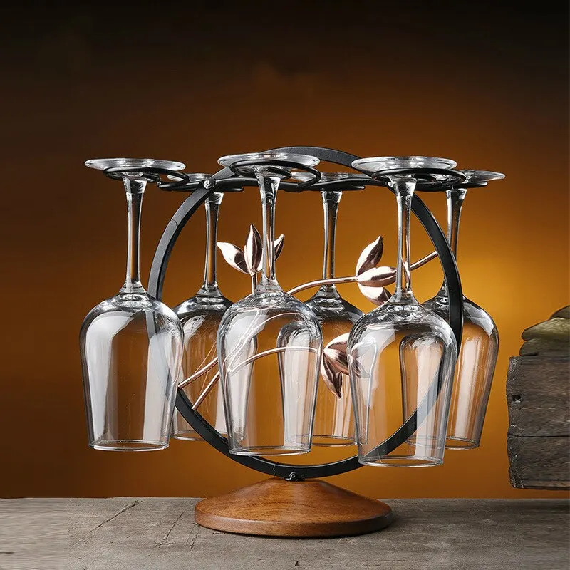 

Detachable Wrought Iron Tools Glass Hanger Retro Holder Champagne Bars Drying Rack Storage Wine Kitchen Stemware Glass Holder