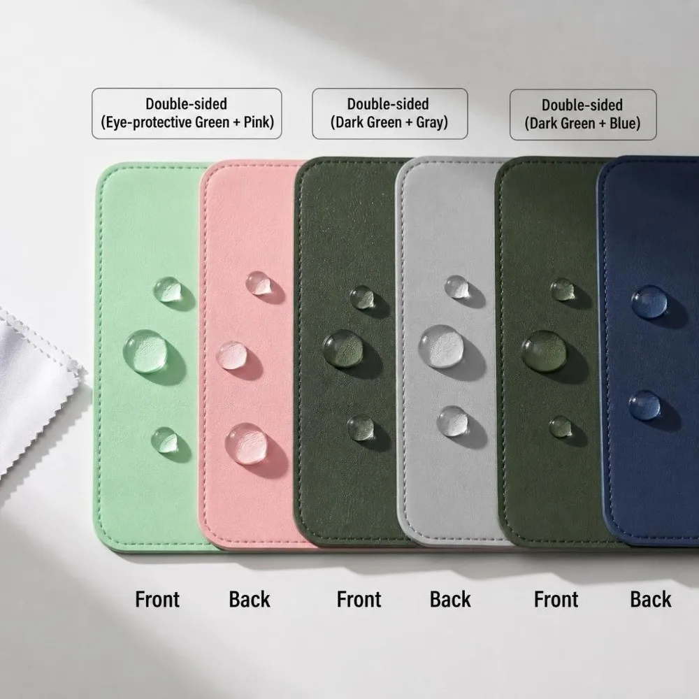 Front and Back Color Matching Leather Mouse Pad Writing Mat Non-slip Laptop Table Mat Gaming Accessories Lock Edge